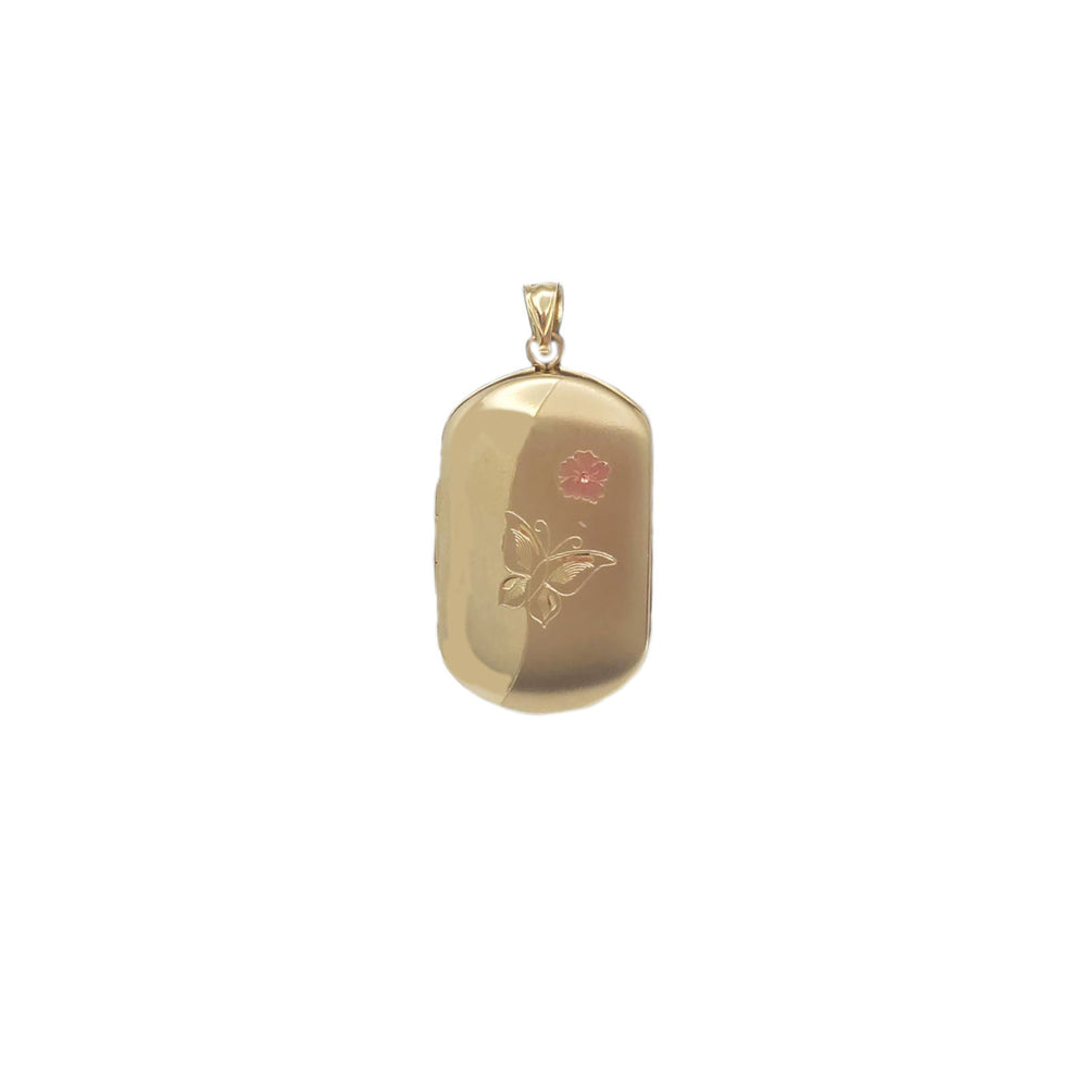 Rectangle Locker Pendant (14K)