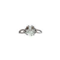 Diamond Oval Green Amethyst Ring (18K)