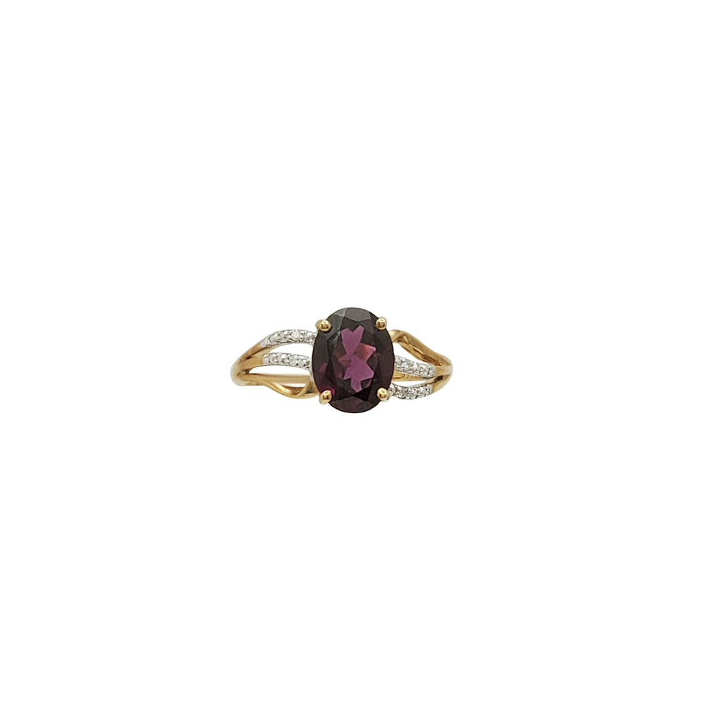 Diamond Garnet Ring (18K)