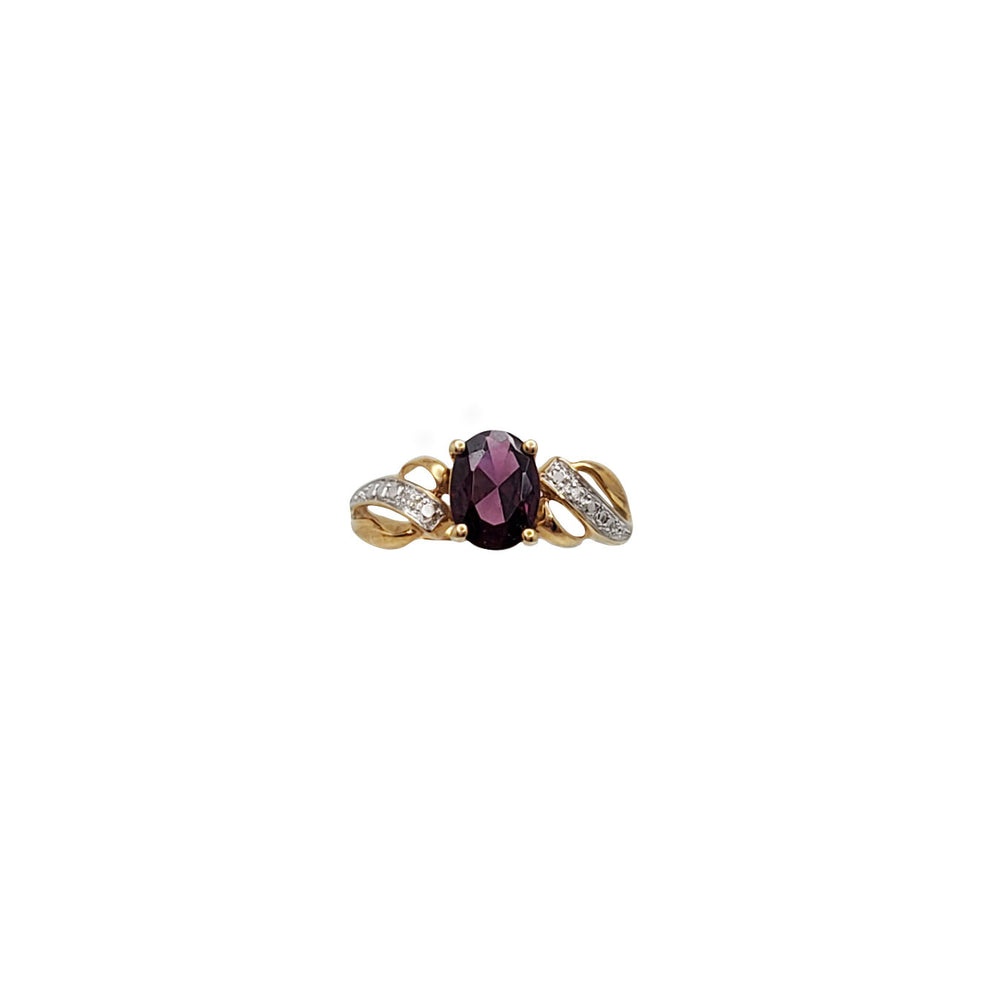 Diamond Garnet Ring (18K)