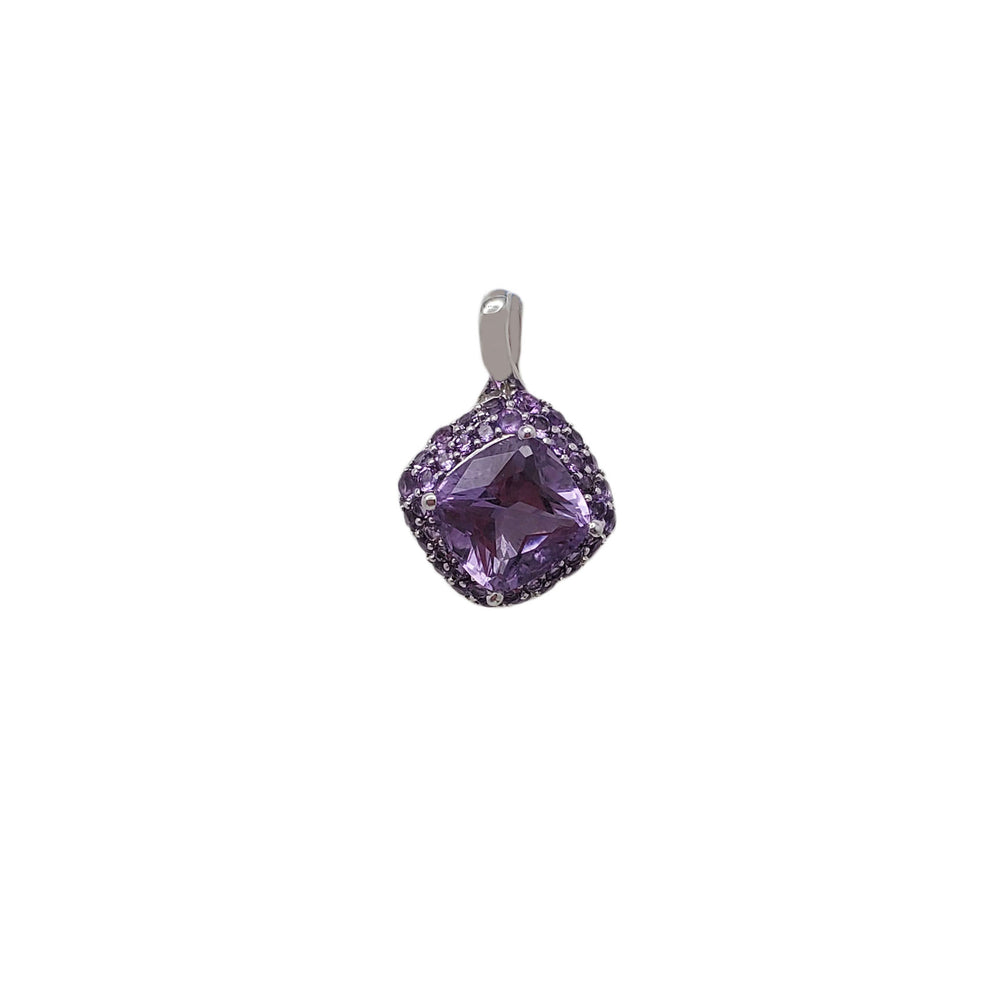 Square Amethyst Pendant (18K)