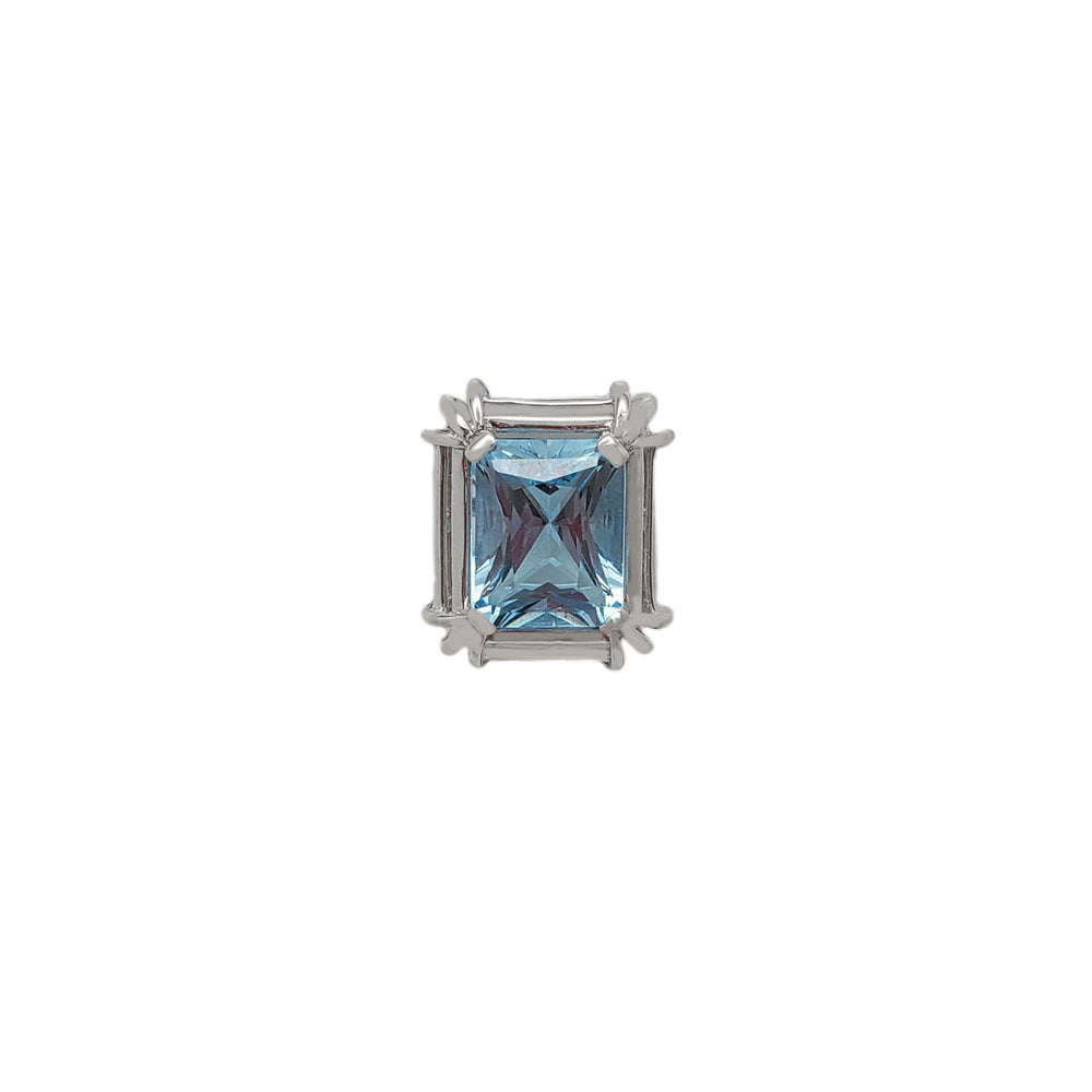Rectangle Blue Topaz Pendant (18K)