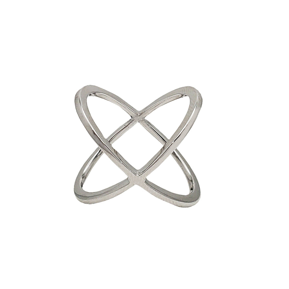 Plain Crossover Ring (Silver)