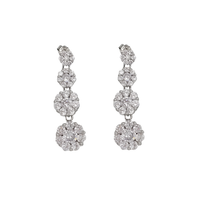 Flower Fancy CZ Earrings (SILVER).