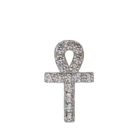 Zirconia Ankh Cross Slide Pendant (Silver)