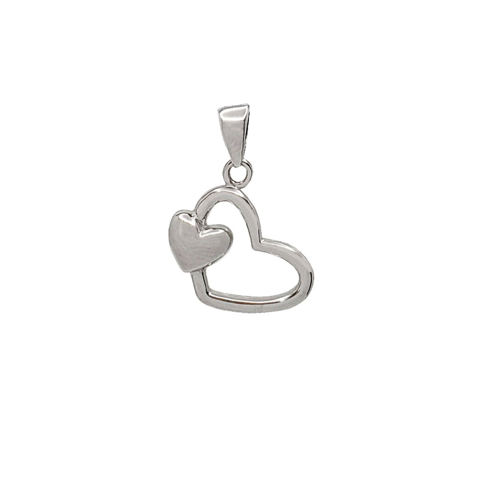 Plain Double Heart Pendant (Silver)