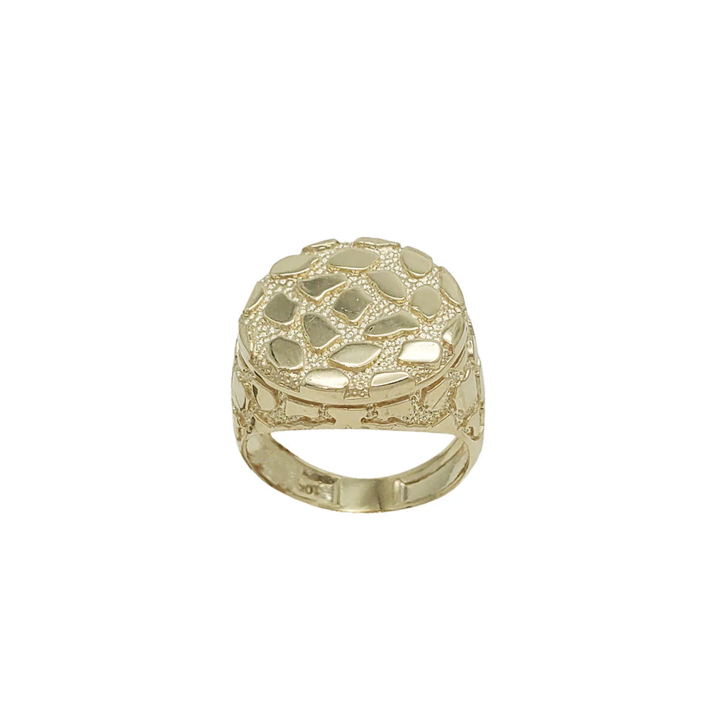 Diamond-Cut Round Nugget Ring (14K)