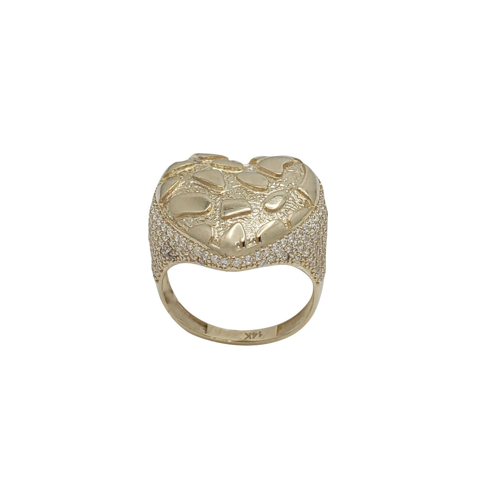 Zirconia Heart Nugget Ring (14K)