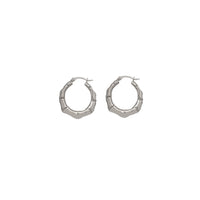 Bamboo Hoop Earrings (Silver)