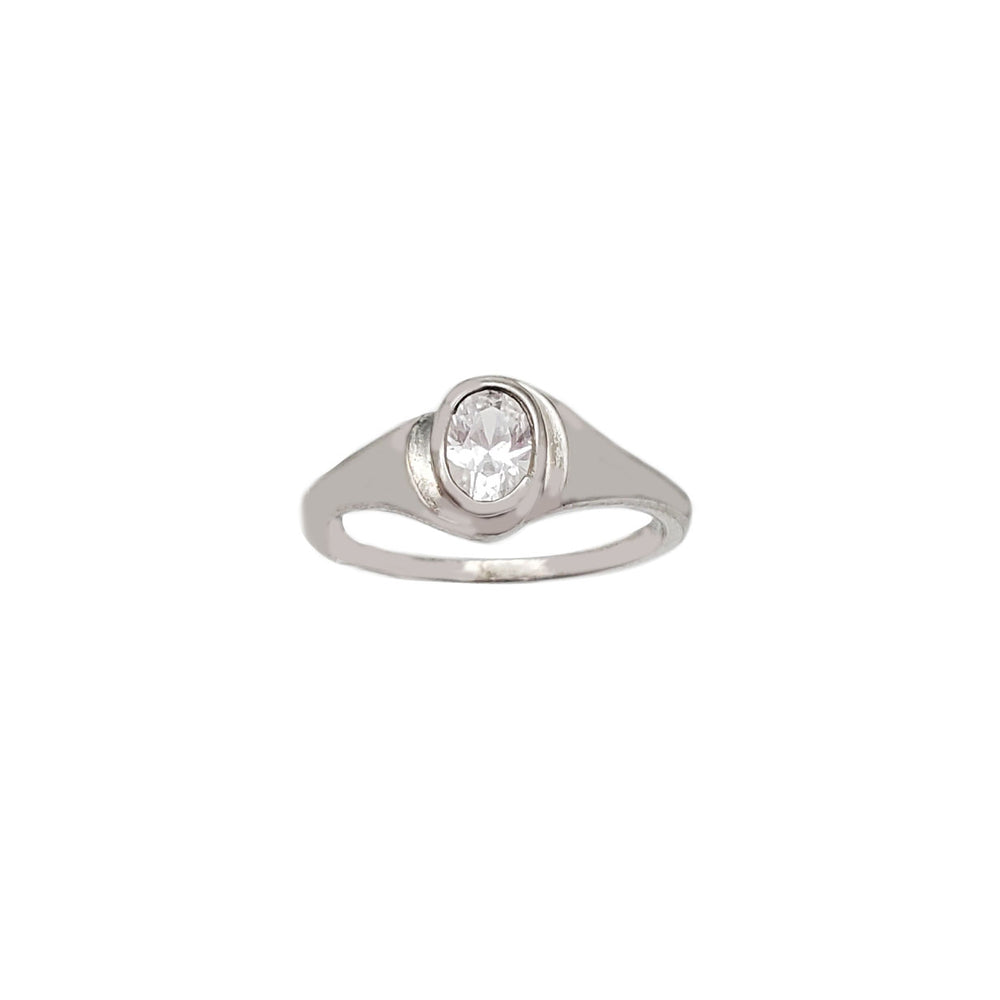 Zirconia Oval Ring (Silver)