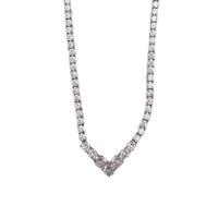 Round Zirconia Tennis Necklace (Silver)