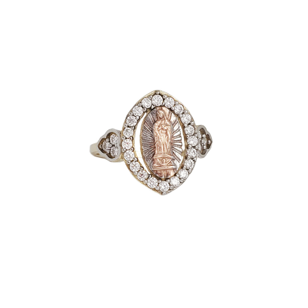 Tricolor Guadalupe Oval Filigree Ring (14K)