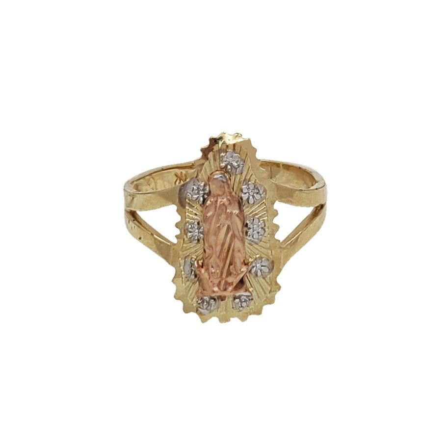 Tri-Color Virgin Mary Ring (14K)