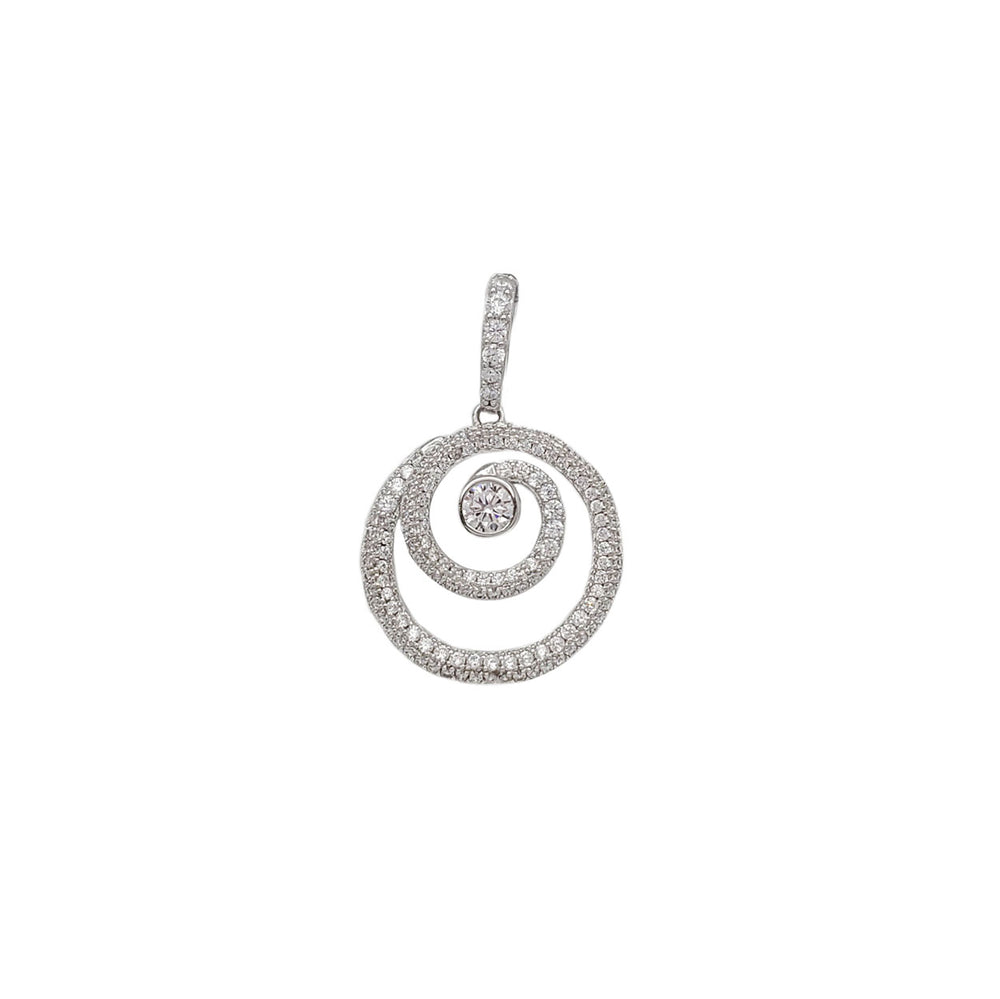 Cubic Zirconia Spiral Pendant (Silver)