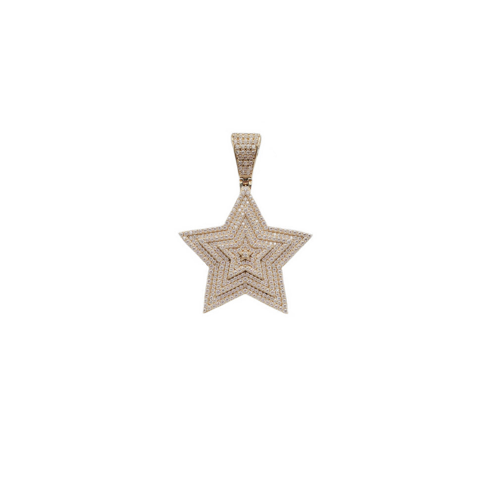 Iced-Out Star Pendant (14K)