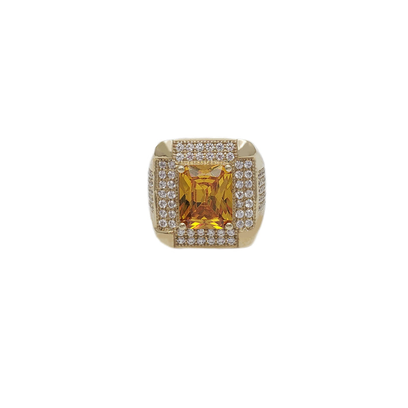 Square Gemstone Men Ring (10K)