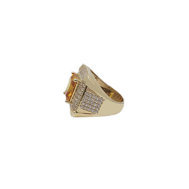Square Gemstone Men Ring (10K)