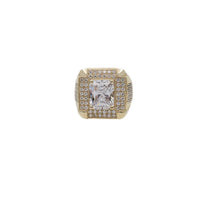 Square Gemstone Men Ring (10K)