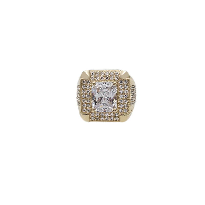 Square Gemstone Men Ring (10K)