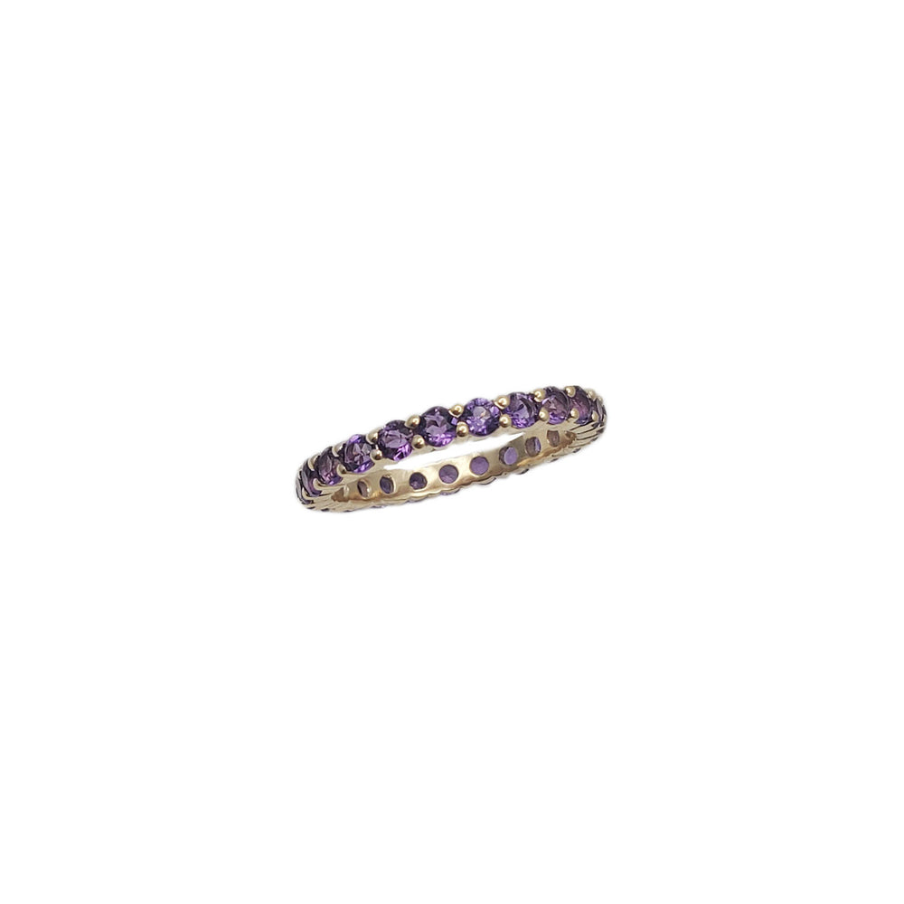 Round Natural Amethyst Ring