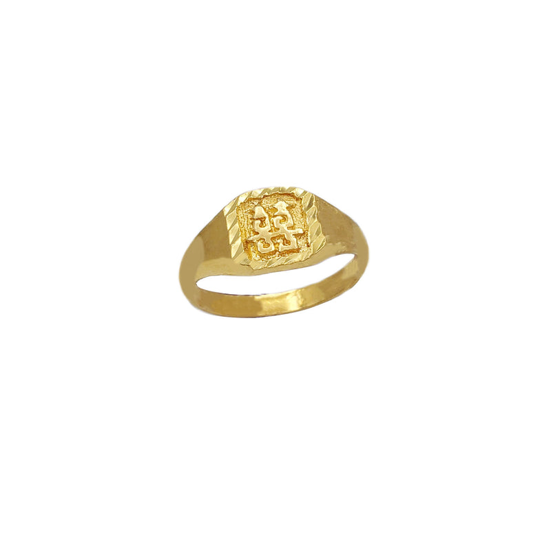 Double Happiness Chinese Character Signet Ring (24K)