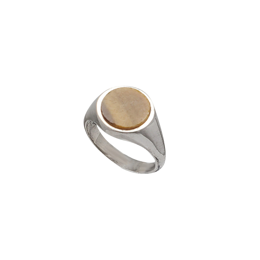 Tiger Eye Stone Signet Ring (Silver)