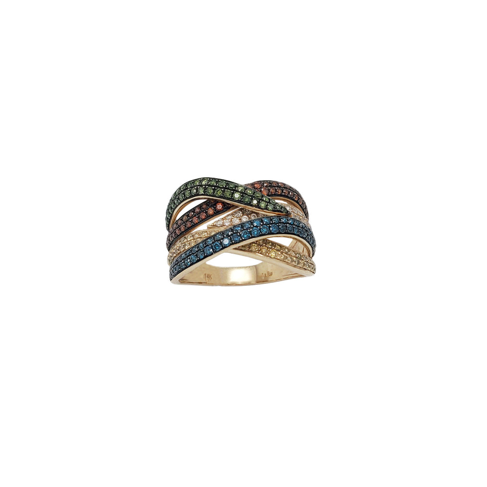 Diamond Multi-Color Rows Ring (14K)