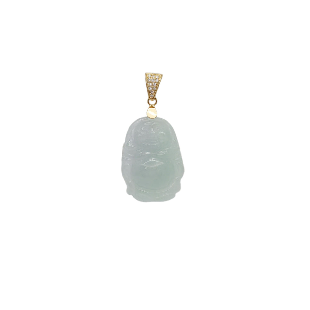 Standing Buddha Jade Pendant (14K)
