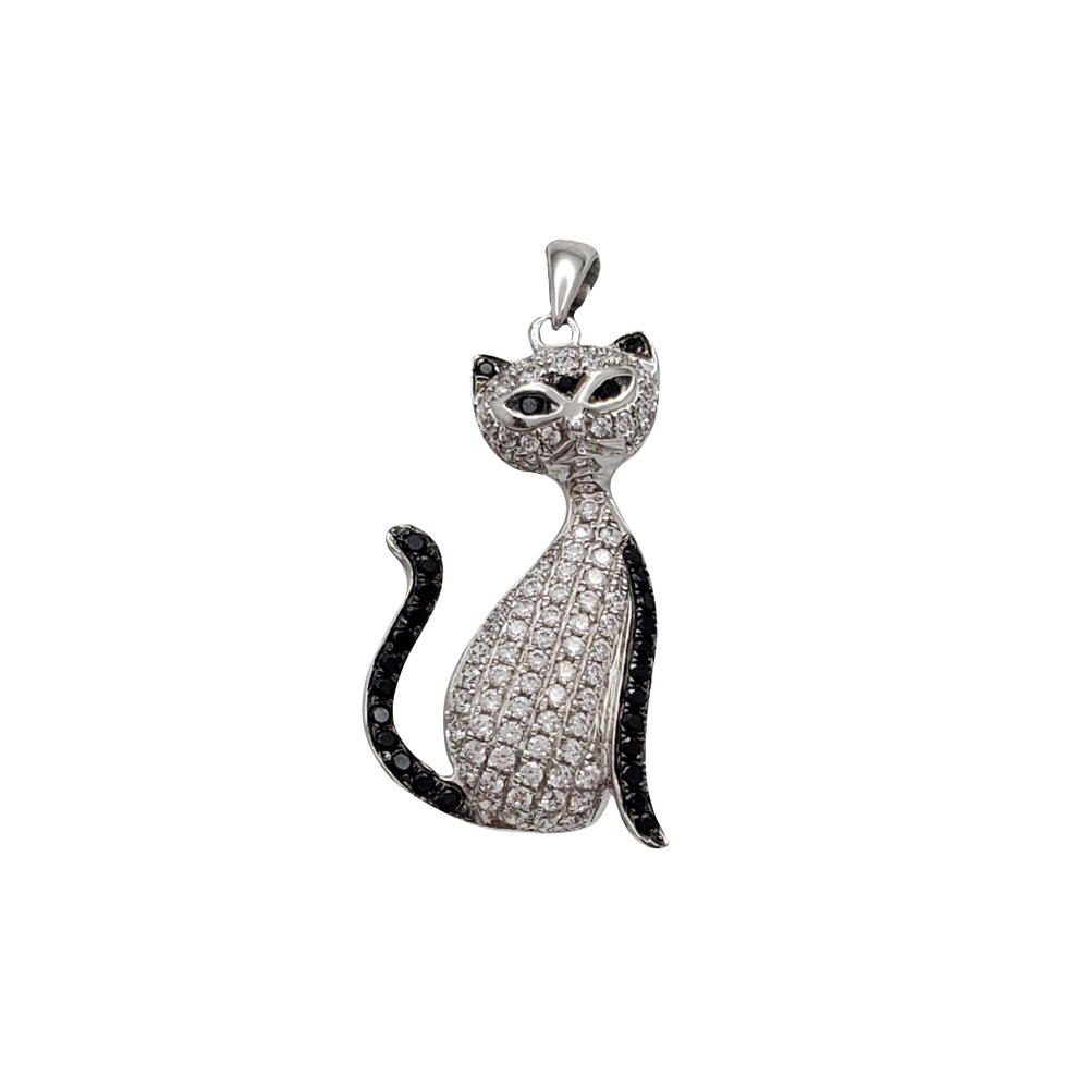 Iced Cat Pendant (Silver)