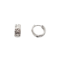 Diamond Cuts Huggie Earrings (Silver)