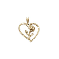 Heart Rose Frame Pendant (14K)