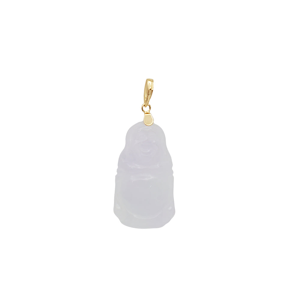 Laughing Jade Buddha Pendant (14K)