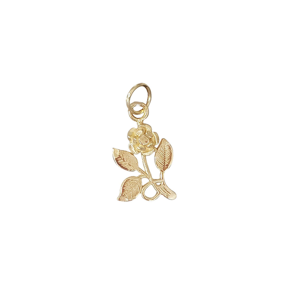 Diamond-Cut Garden Rose Pendant (14K)