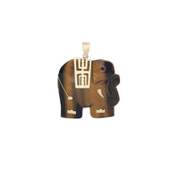 Elephant Tyger Eye Jade Pendant (14K)
