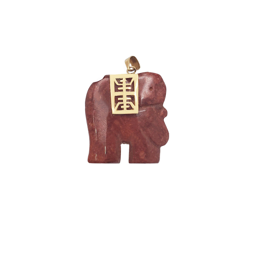 Elephant Jade Lucky Pendant (14K)
