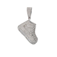Zirconia Iced-Out Shoe Pendant (Silver)