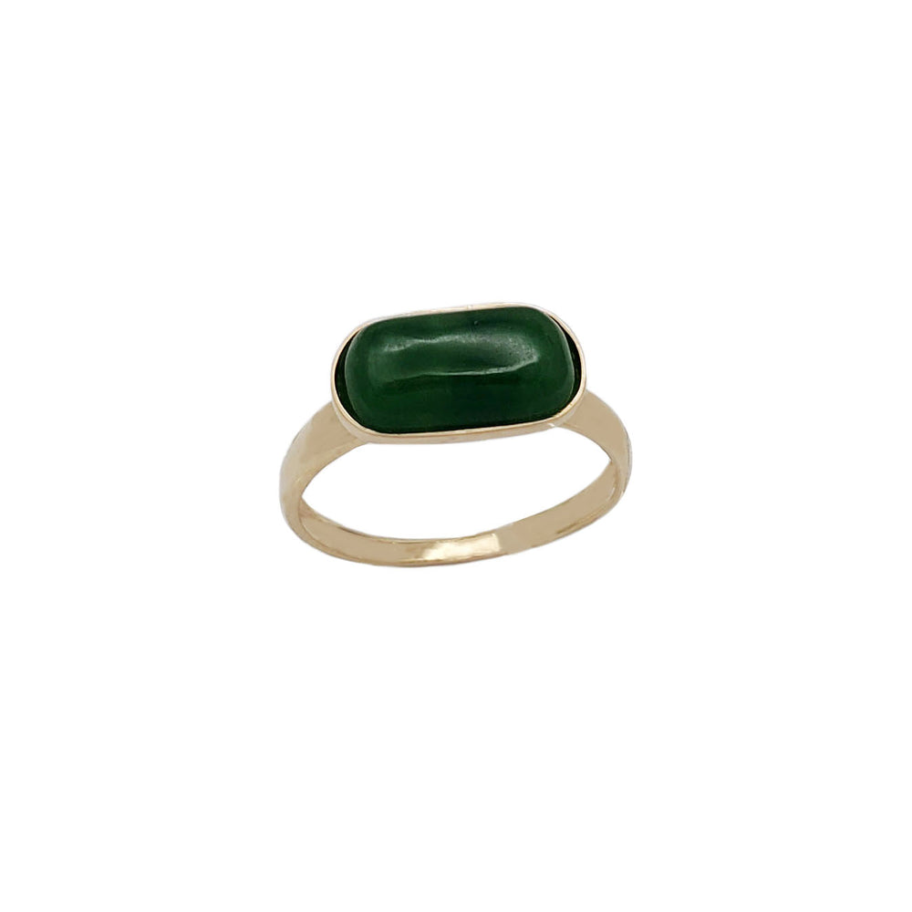 Rectangle Jade Ring (14K)