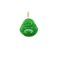 Laughing Buddha Jade Pendant (14K)
