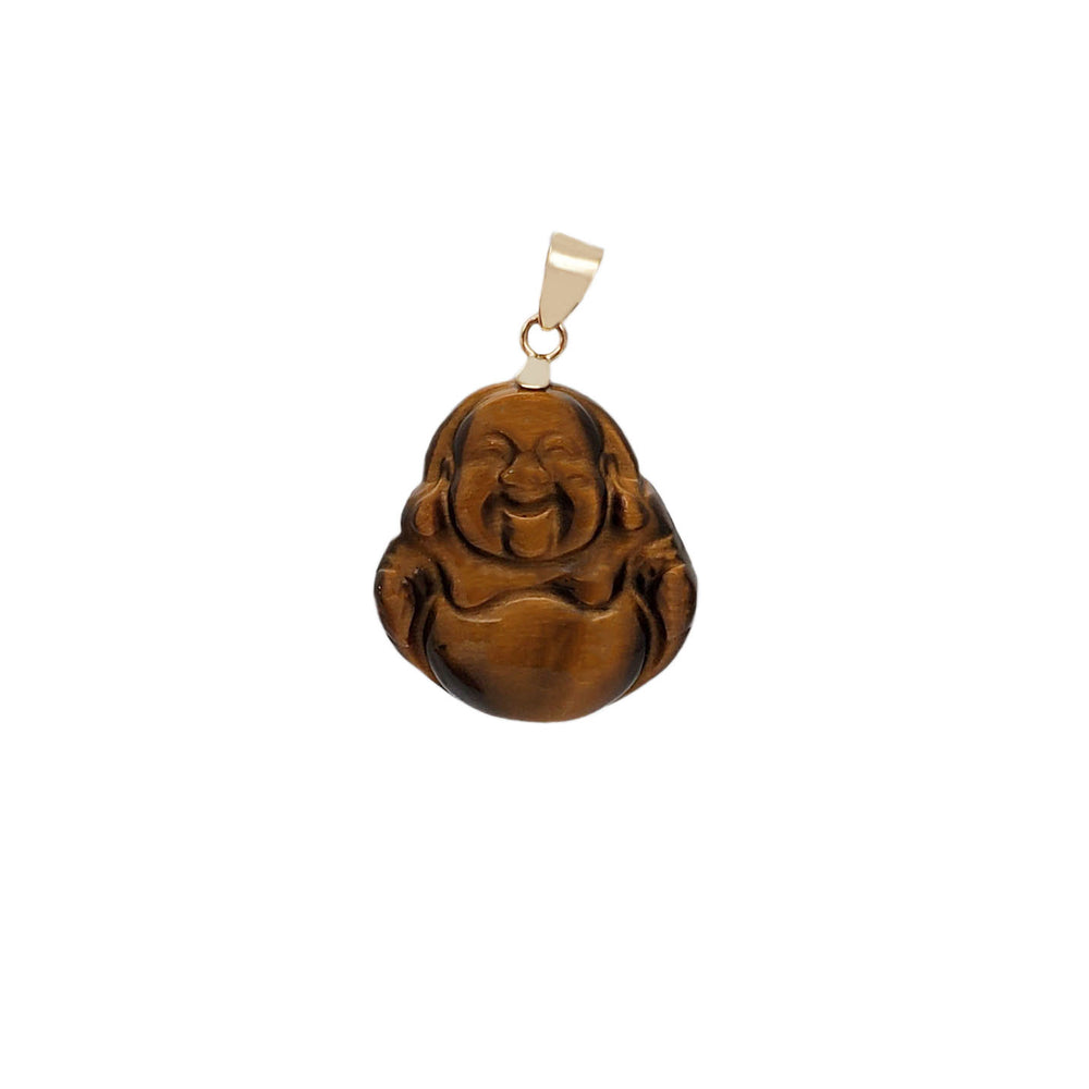Laughing Buddha Jade Pendant (14K)