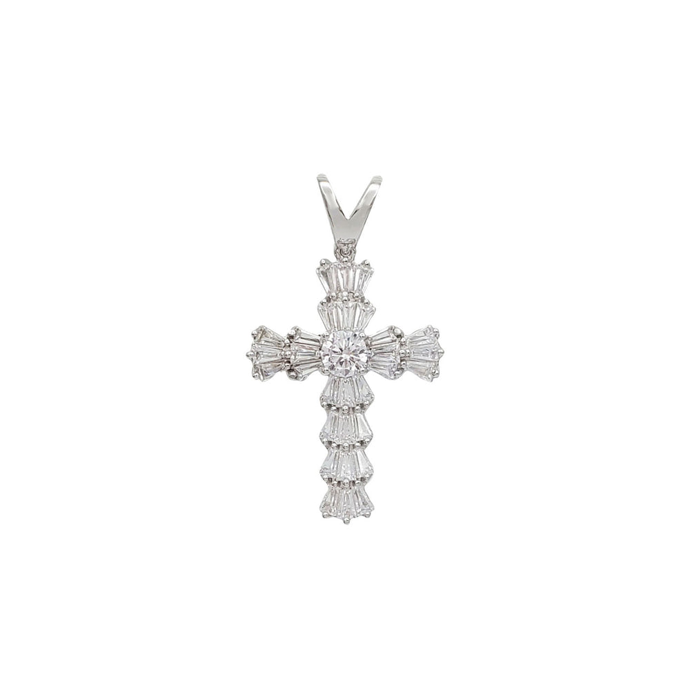 Iced-Out Cross Pendant (Silver).