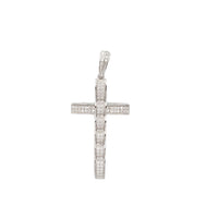 Ice-Out White Stone Cross Pendant (Silver)