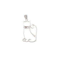 Vined Cat Cut-Out Pendant (Silver)