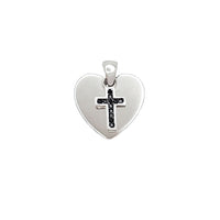 Cross With Heart Pendant (SILVER)