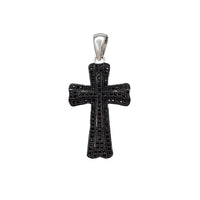 Ice-Out Black Stone Cross Pendant ( Silver )