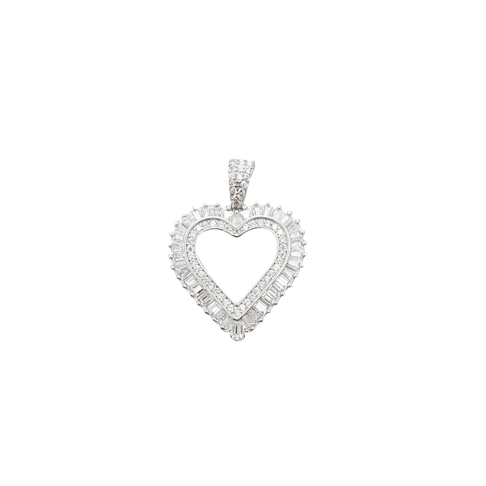 Cubic Zirconia Heart Pendant (Silver)