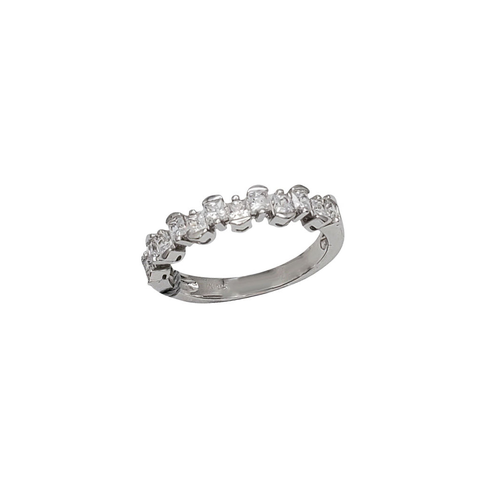 Princess Cut Zirconia Band (Silver)