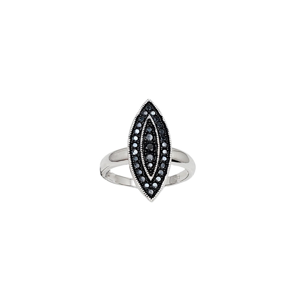 Black Zirconia Marquise Lady Ring (Silver)