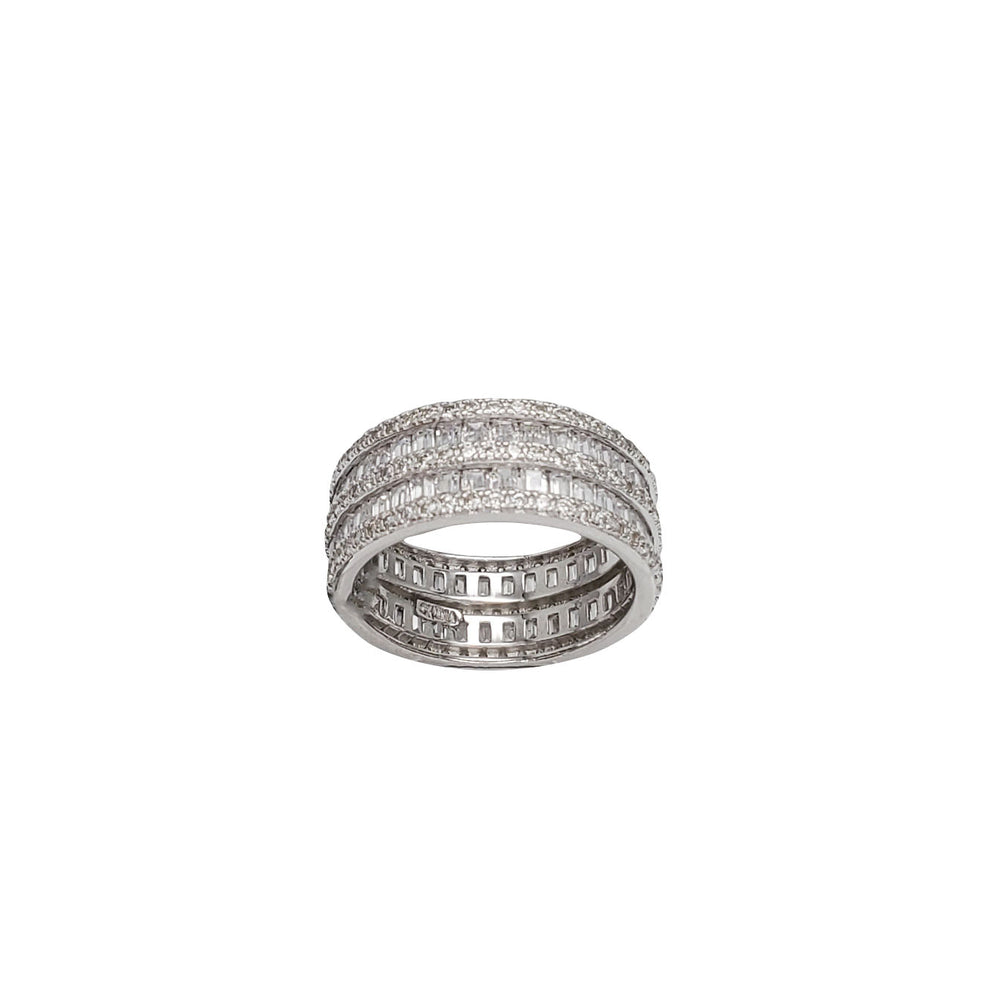 All The Way Around Zirconia Ring (Silver)
