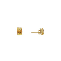 Emerald Cut Citrine Stud Earrings (14K)