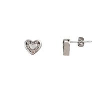 Diamond Heart Stud Earrings (14k)